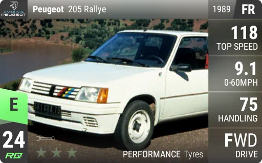 [e24] Peugeot 205 Rallye 1989