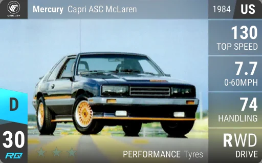 [d30] Mercury Capri ASC McLaren 1984
